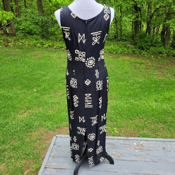 Black Tribal Pattern Sleeveless Maxi Dress size Medium - Picture 6 of 8